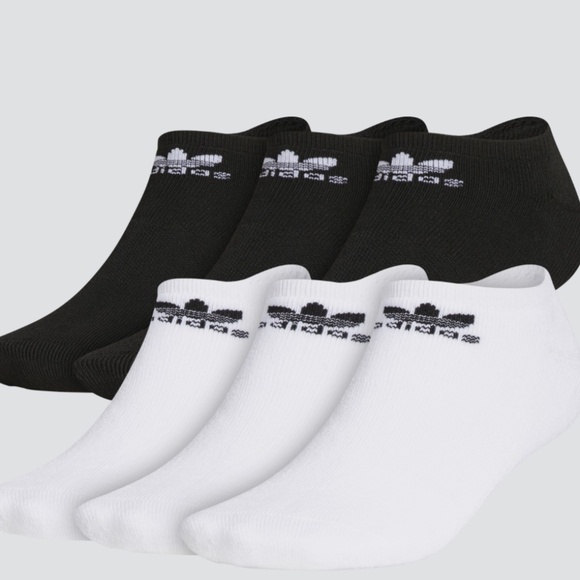 Adidas men Trefoil No-Show Socks 6 Pairs - Picture 1 of 3
